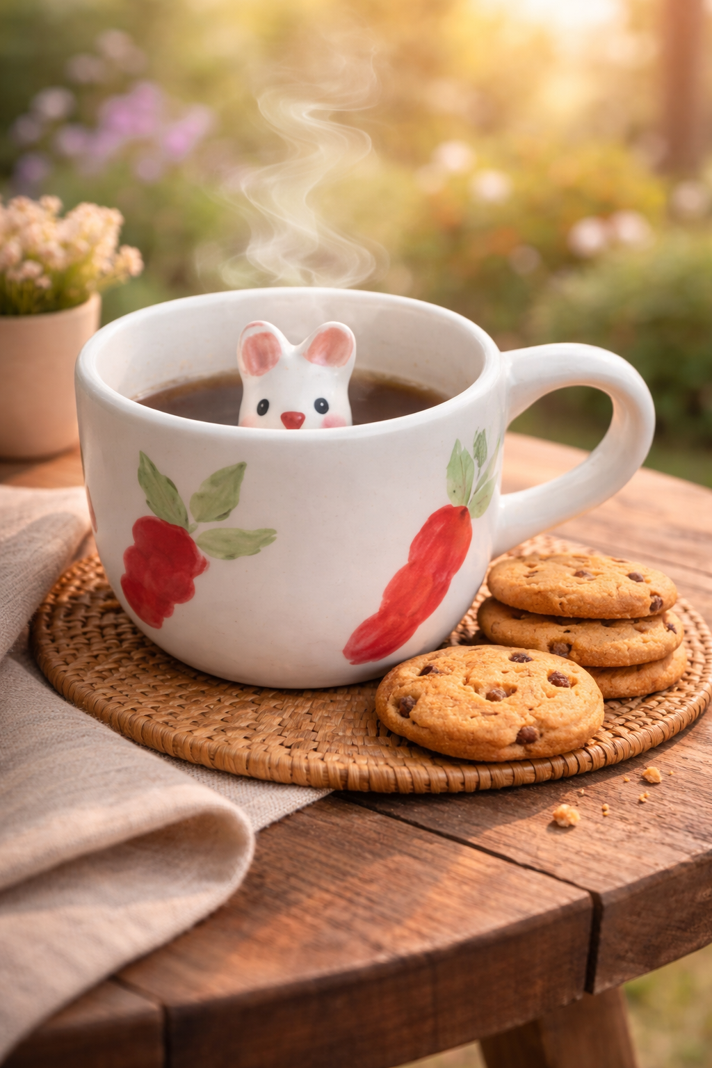 Peek-a-Boo Bunny Ceramic Cup