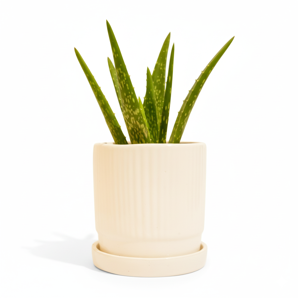 White Saucer Plant Pot