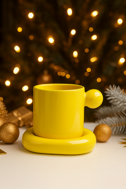 Lemon Glow Ceramic Cup Set