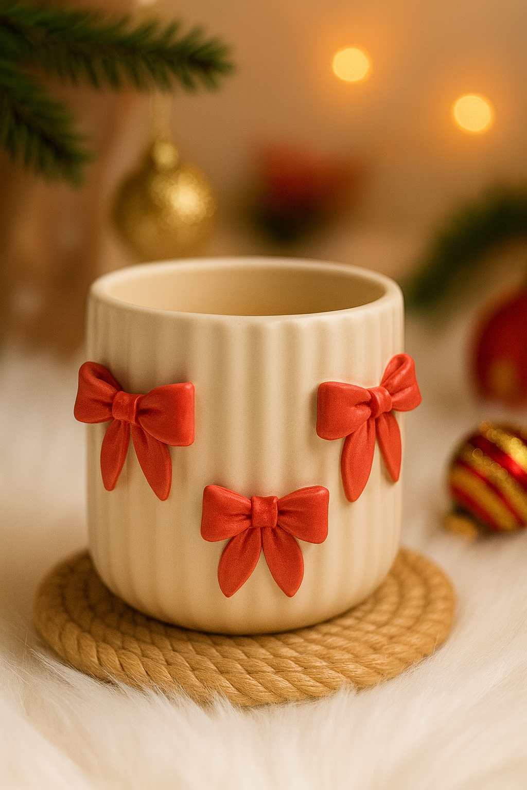 Crimson Bow Cottage Mug