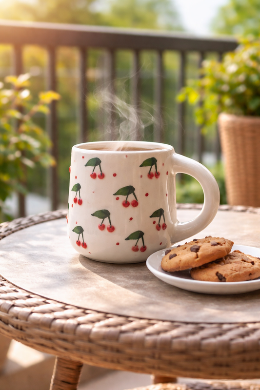 Cherry Breeze Handcrafted Ceramic Mug