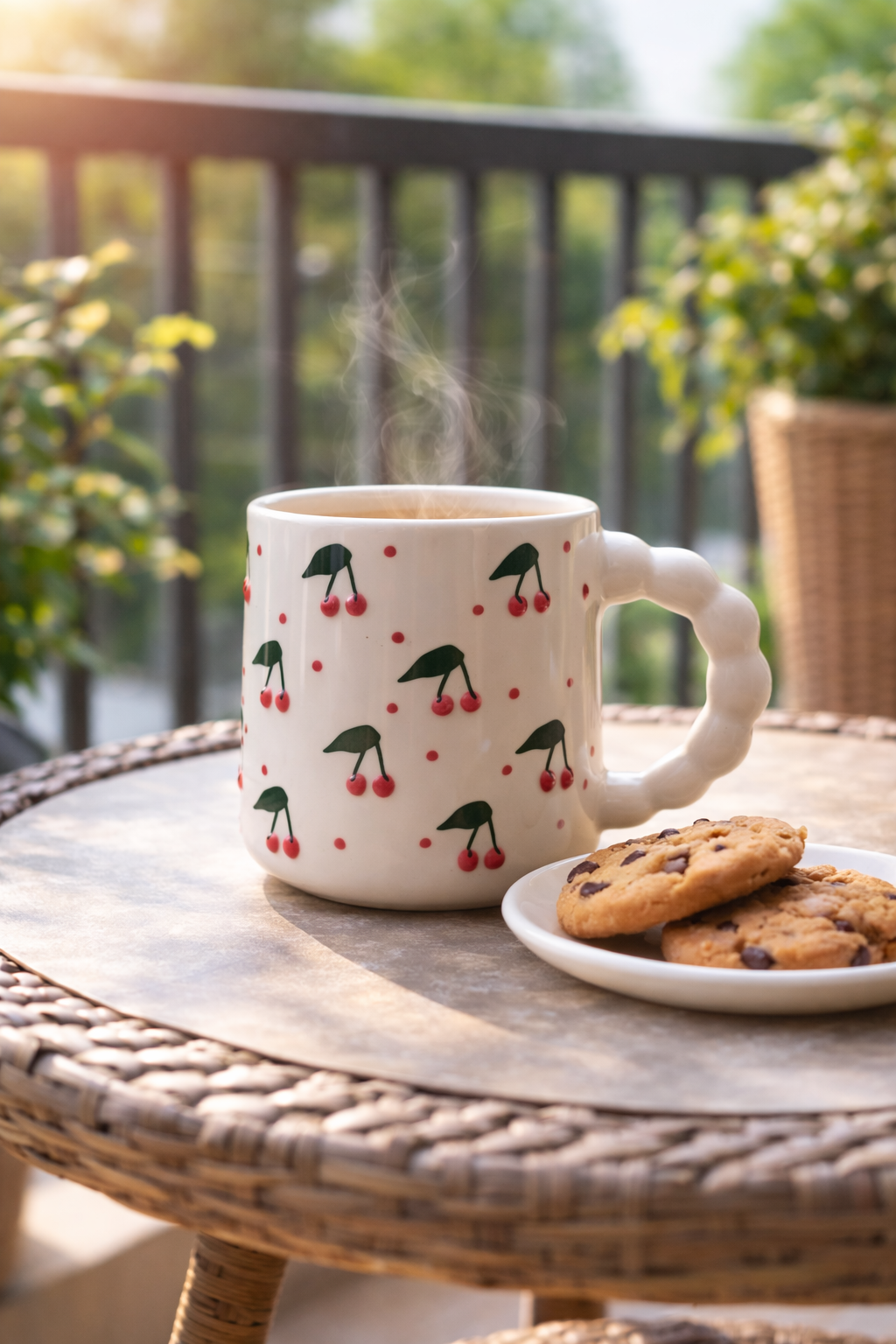 Cherry Dot Bliss Handcrafted Ceramic Mug