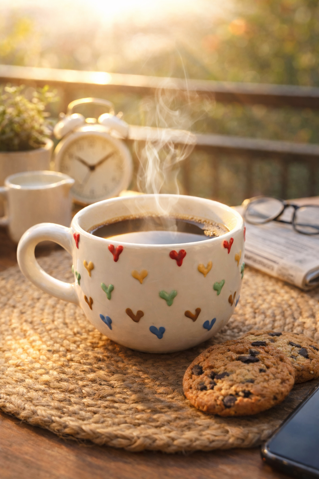 Handcrafted 3D Heart Pattern Ceramic Coffee Mug