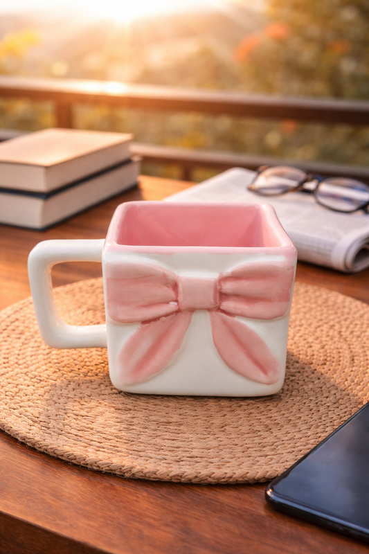 Handcrafted Square Design Ceramic Coffee Mug