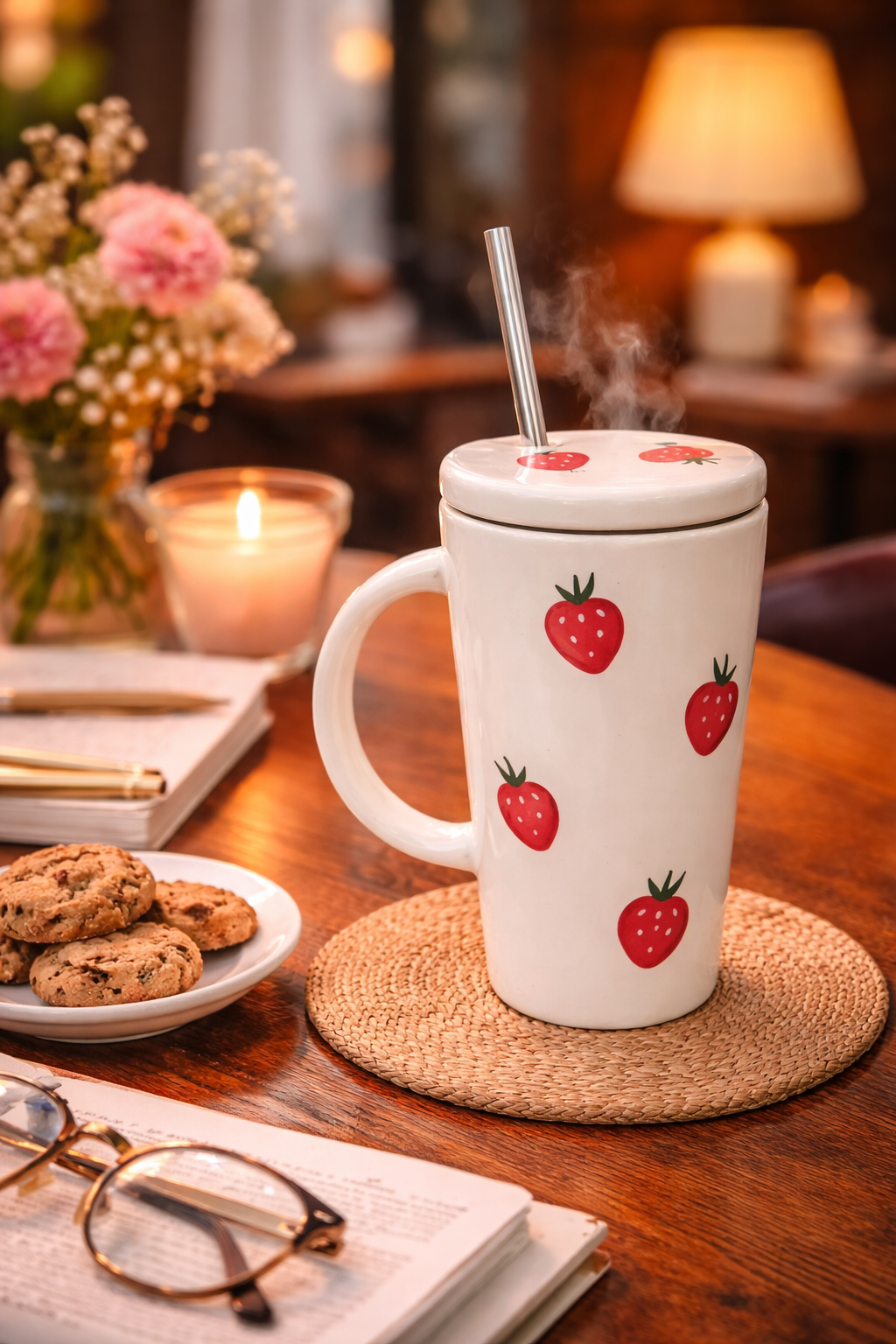 Berry Bliss Sip-Along Ceramic Sipper Tumbler