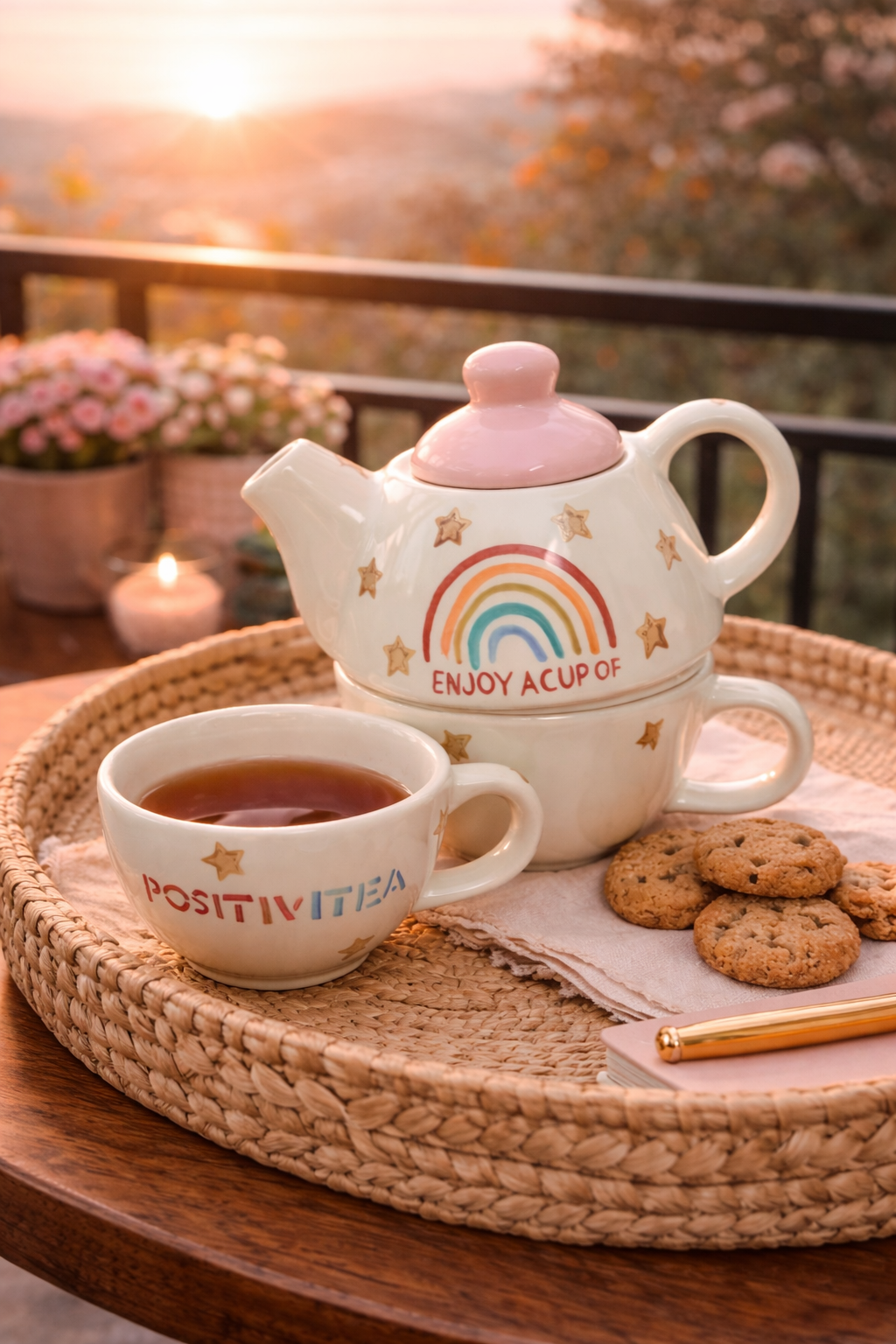Rainbow Positeavity Tea Kettle Set