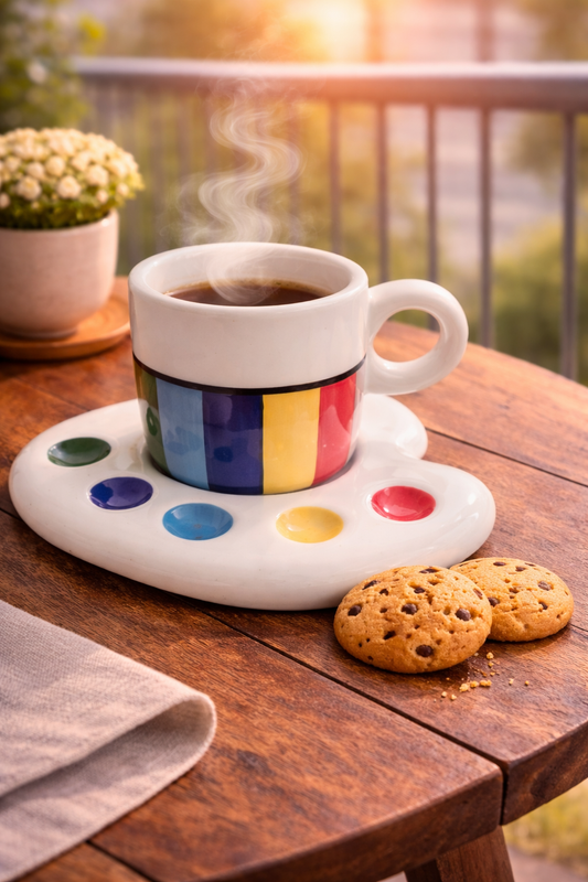 Color Pallette Ceramic Cup Set