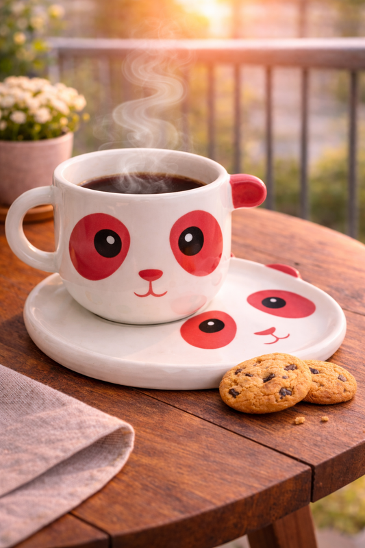 Red Panda Ceramic Cup Set