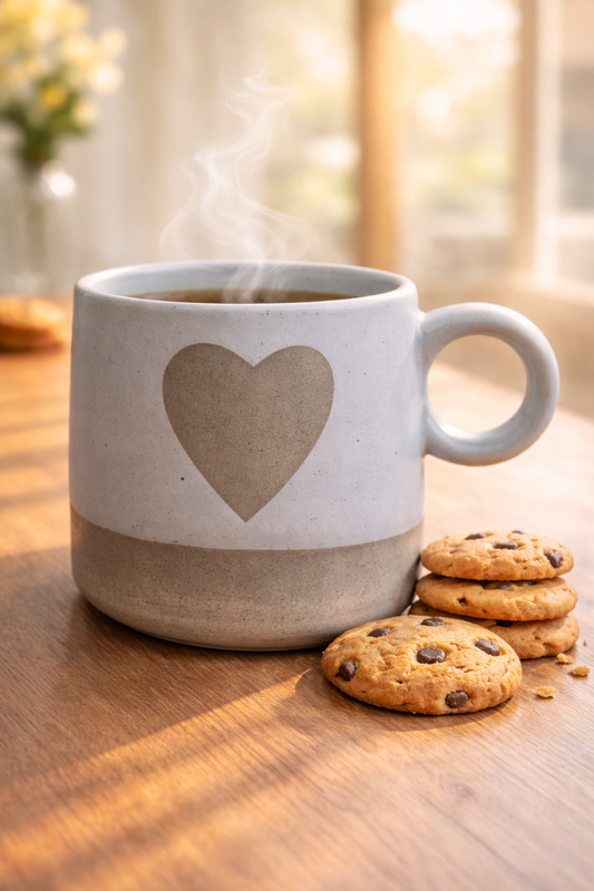 Terracotta Heart Ceramic Mug