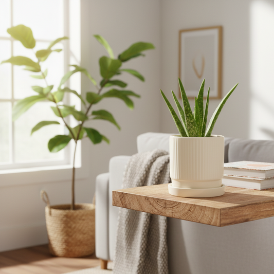 White Saucer Plant Pot